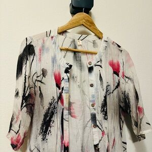 Floral Button-Up Women's Top